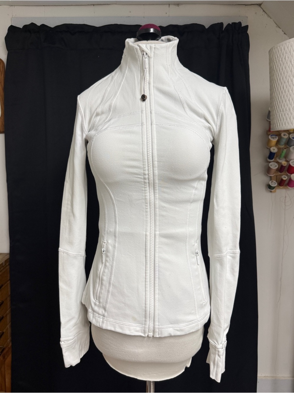 lululemon athletica White Fitted Zip Bomber Jacket